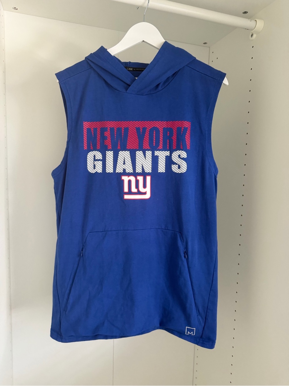 MSX by Michael Strahan New York Giants Sleeveless Hoodie Royal Blue Men’s L NFL